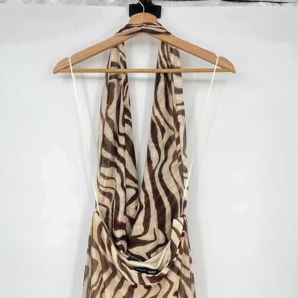 Zara | NWT Animal Print Mesh Maxi Dress - 8088/032/037 M - Picture 10 of 13
